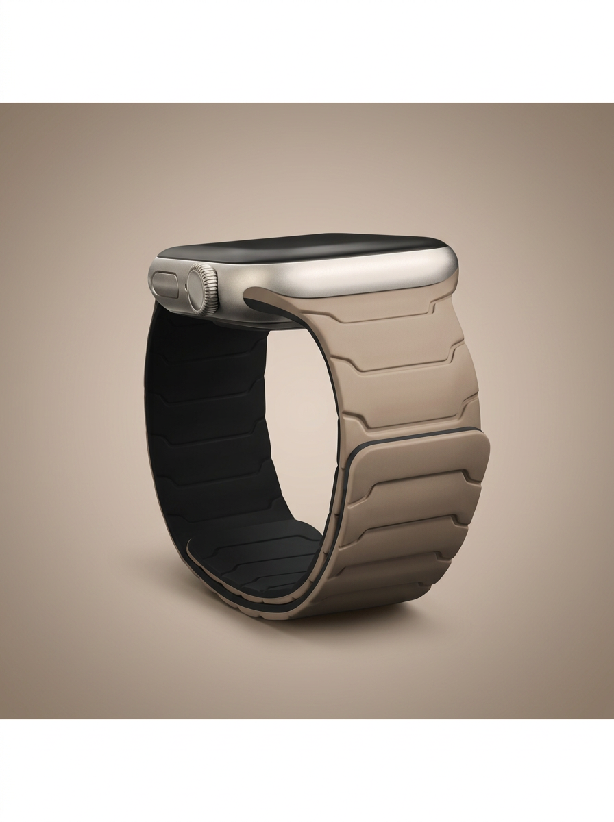Magnetloop Armband Milchtee mit Schwarz