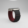 Magnetloop Armband Schwarz mit Burgunder Panzer-Design